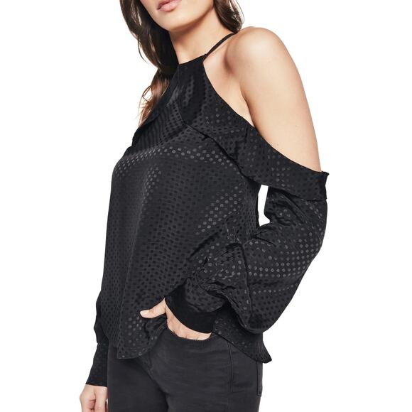 Bardot Sky Cold Shoulder Top Black Size 10 Large - Picture 1 of 16